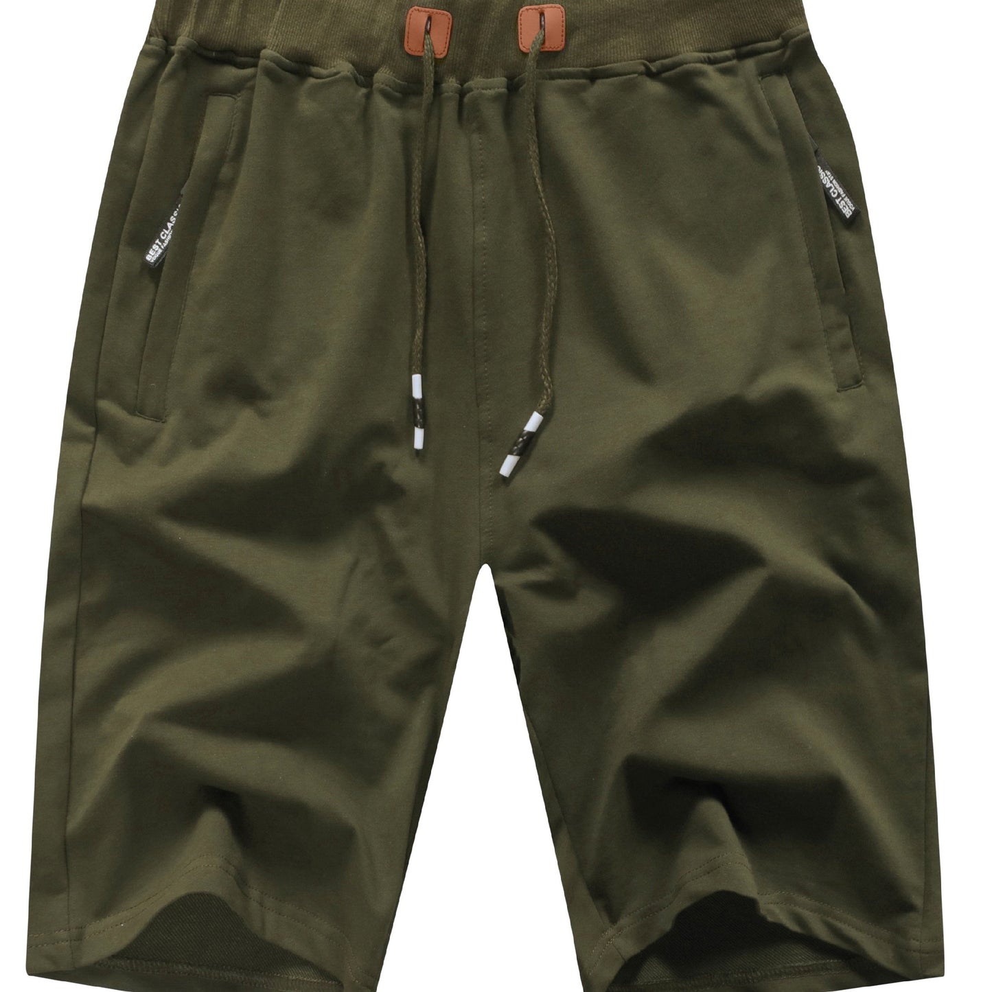 Men's Shorts Casual Classic Fit Stylish Drawstring Elastic Waist Summer Beach Shorts With Zipper Pockets Workout Sport Shorts