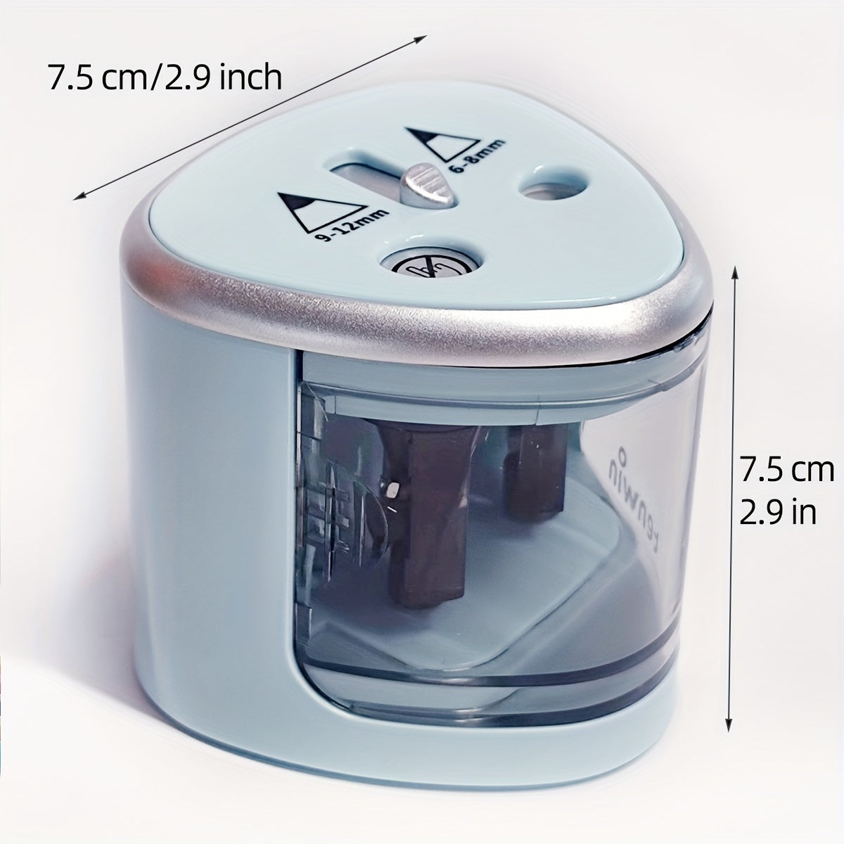 Powerful Dual-hole Semi-automatic Electric Pencil Sharpener - Thick And Thin For Students, Two-hole Pen Turner