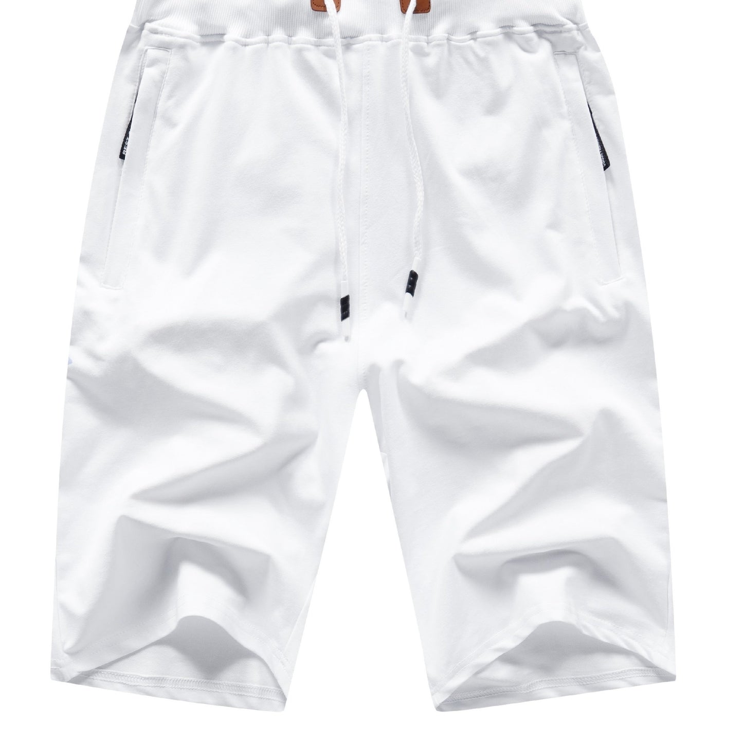 Men's Shorts Casual Classic Fit Stylish Drawstring Elastic Waist Summer Beach Shorts With Zipper Pockets Workout Sport Shorts