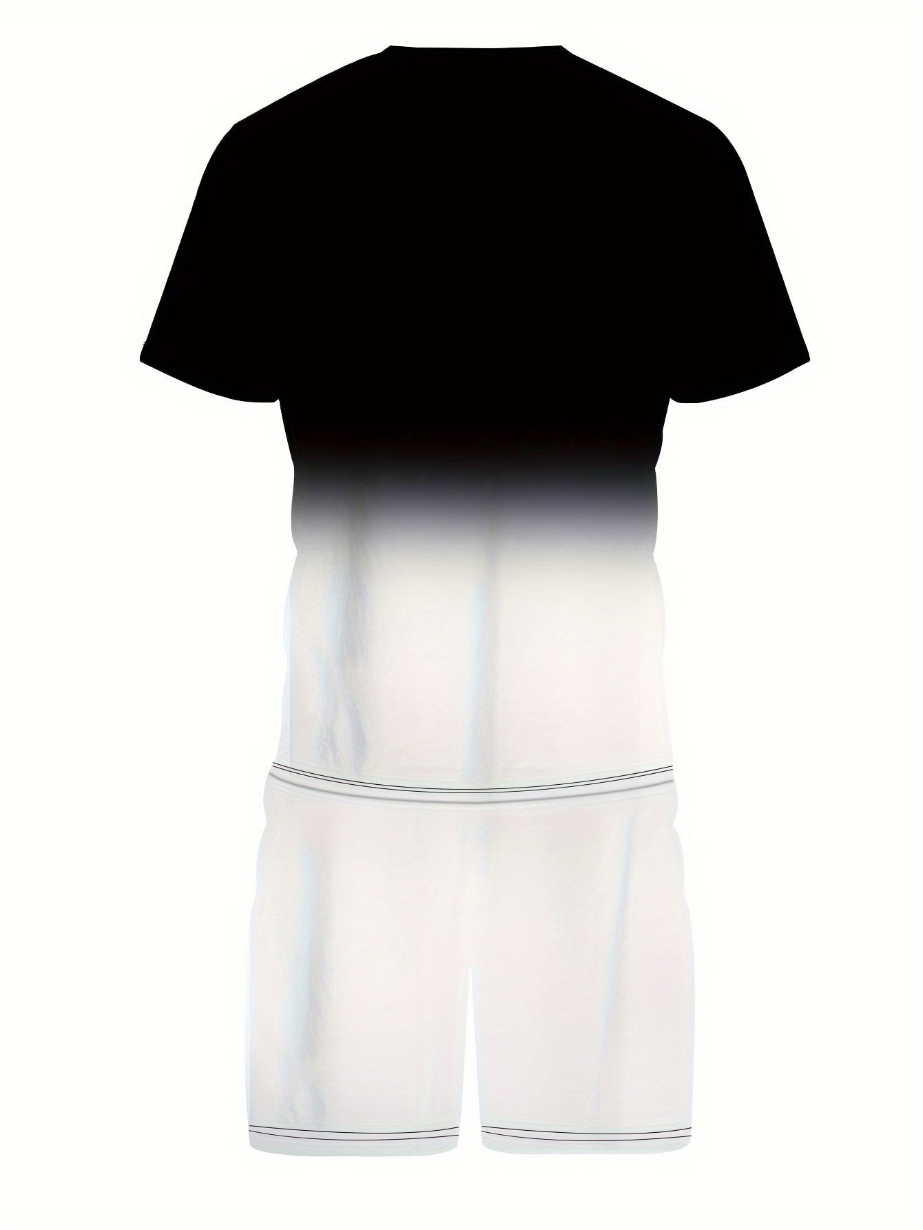 2-Piece Men’s Summer Fashion Set - Stylish K Pattern Crew Neck T-Shirt & Comfy Drawstring Shorts - Versatile Wear for Outdoor Activities & Casual Outings