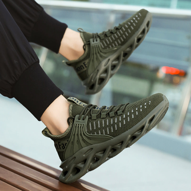 Stylish Men’s Woven Sneakers: Non-Slip, Breathable Comfort with Argyle Pattern & Stability Support for All-Season