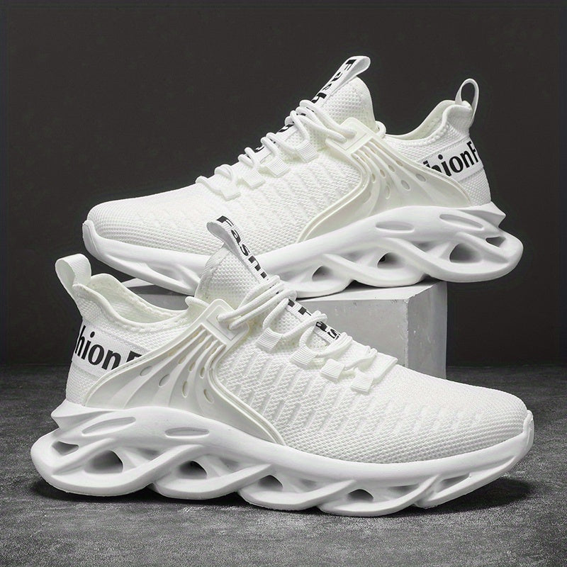 Stylish Men’s Woven Sneakers: Non-Slip, Breathable Comfort with Argyle Pattern & Stability Support for All-Season