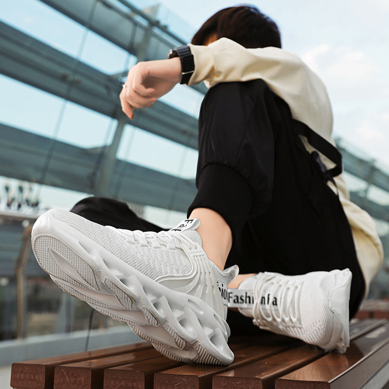 Stylish Men’s Woven Sneakers: Non-Slip, Breathable Comfort with Argyle Pattern & Stability Support for All-Season
