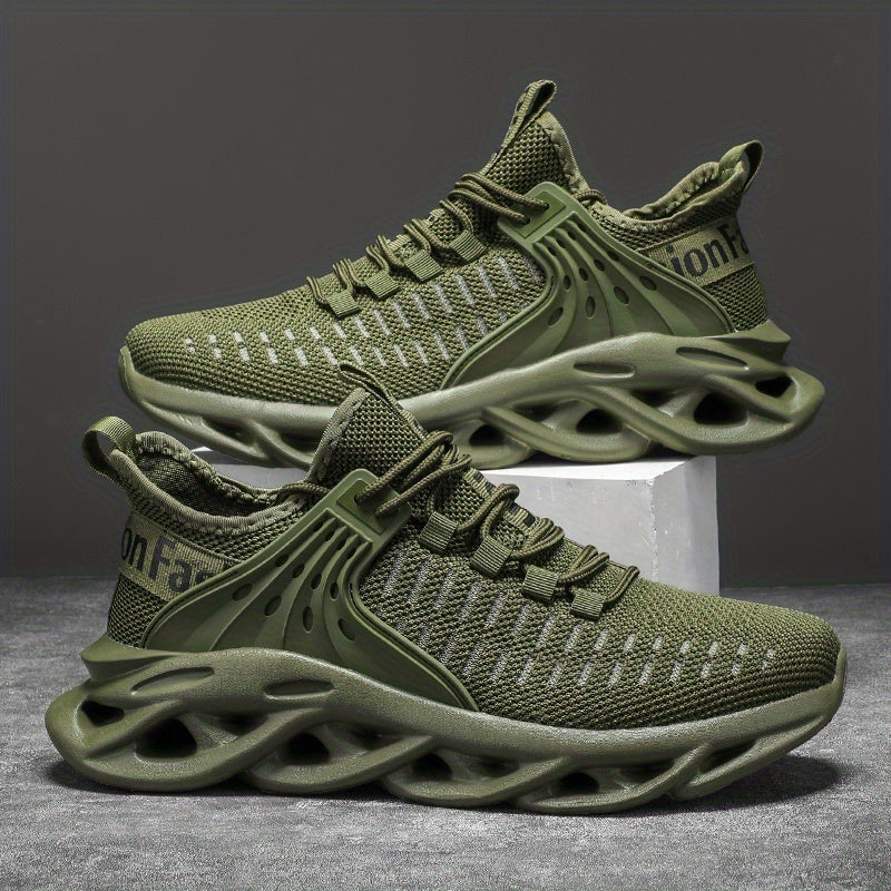 Stylish Men’s Woven Sneakers: Non-Slip, Breathable Comfort with Argyle Pattern & Stability Support for All-Season