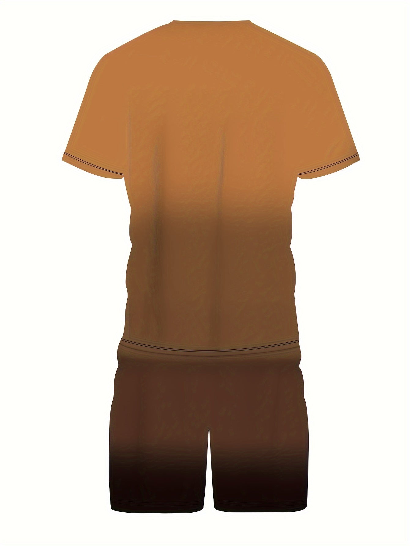2-Piece Men’s Summer Fashion Set - Stylish K Pattern Crew Neck T-Shirt & Comfy Drawstring Shorts - Versatile Wear for Outdoor Activities & Casual Outings
