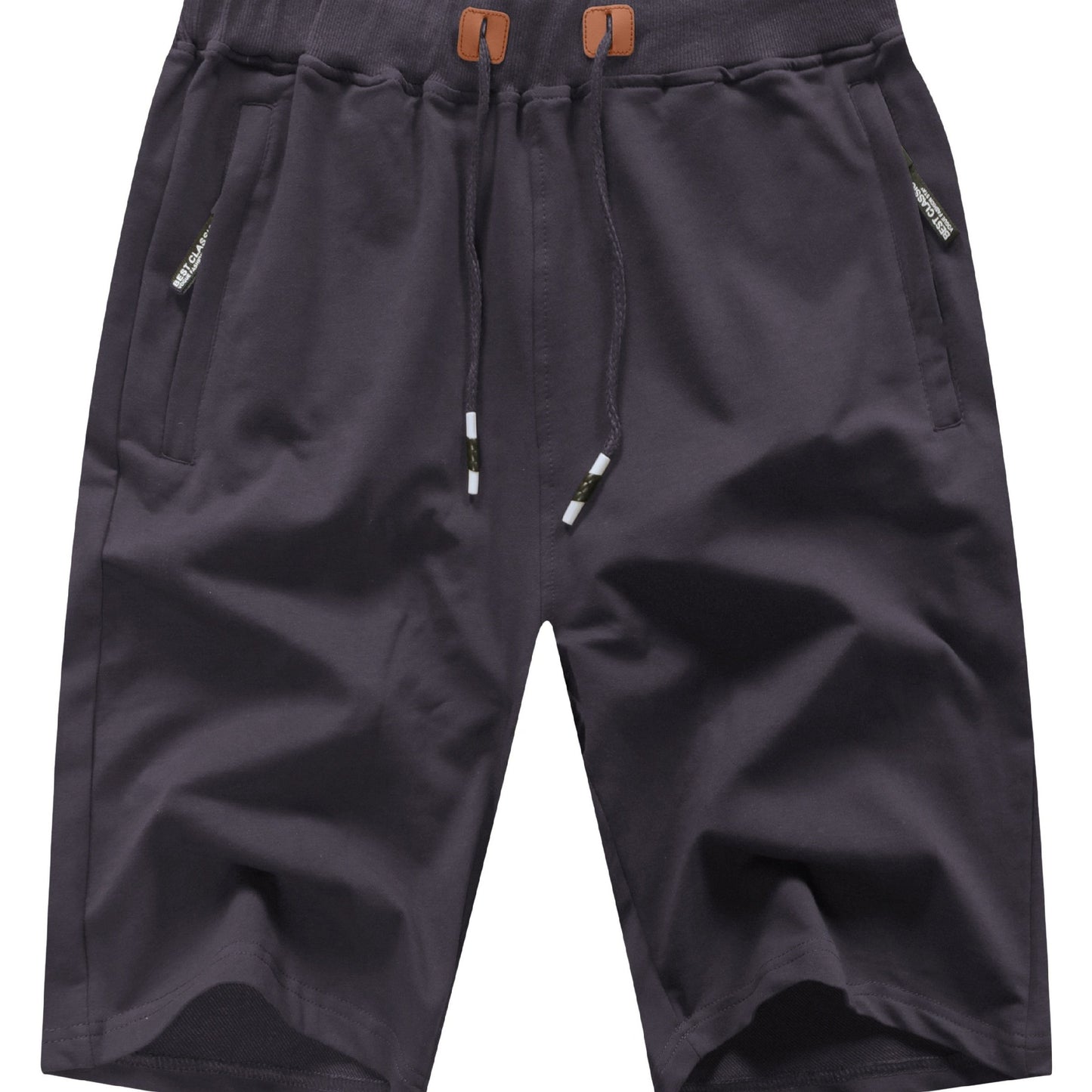 Men's Shorts Casual Classic Fit Stylish Drawstring Elastic Waist Summer Beach Shorts With Zipper Pockets Workout Sport Shorts