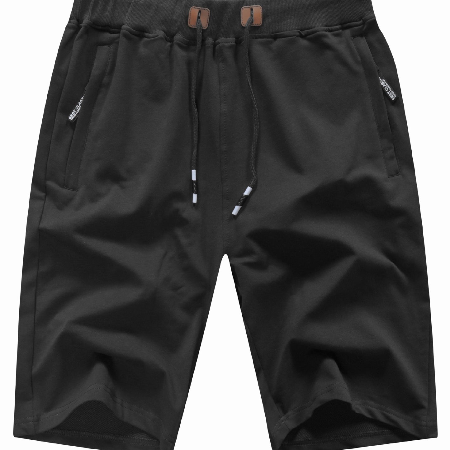 Men's Shorts Casual Classic Fit Stylish Drawstring Elastic Waist Summer Beach Shorts With Zipper Pockets Workout Sport Shorts