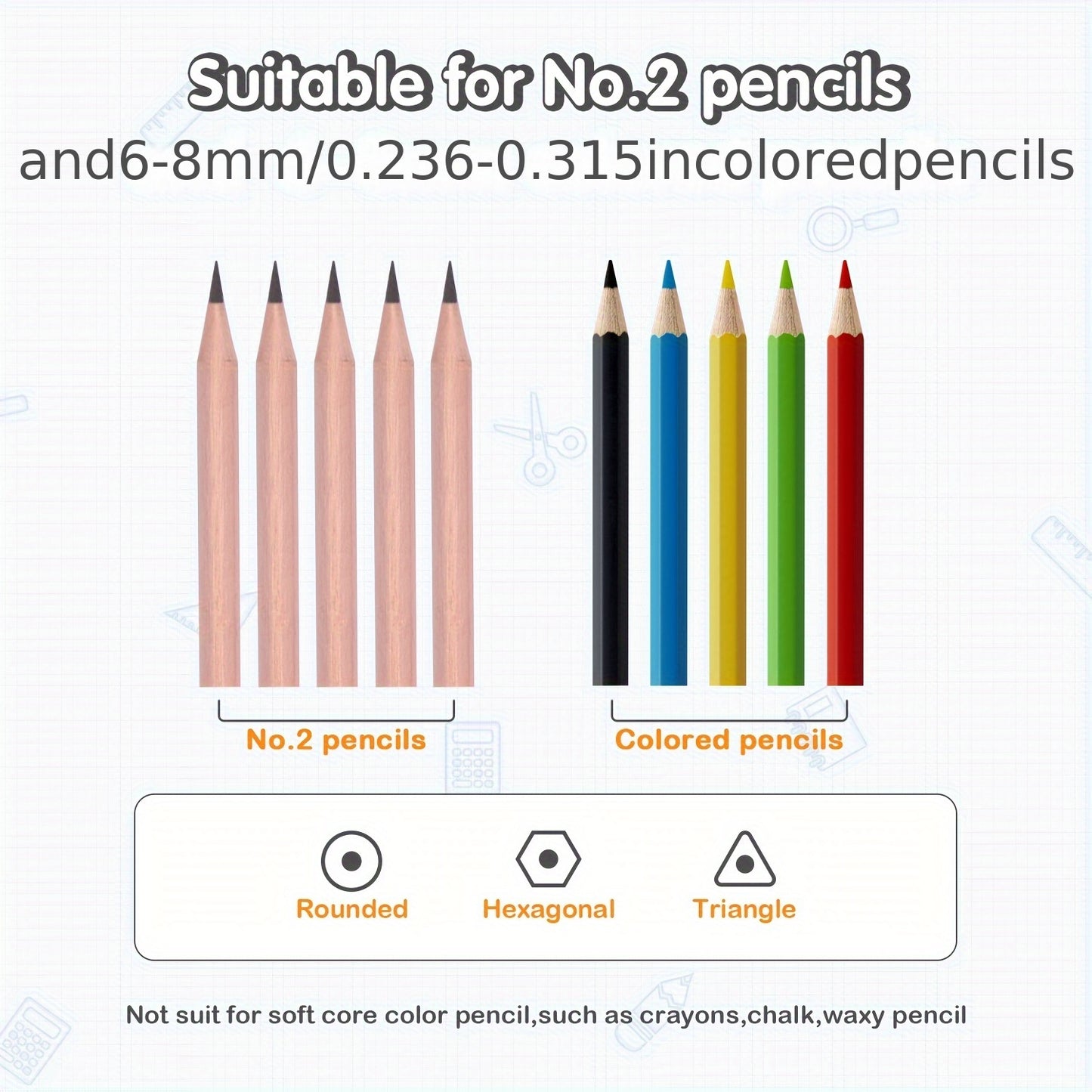 New Bee Electric Pencil Sharpener Heavy Duty Spiral Blade Automatic Pencil Sharpener With Battery Power For No. 2 (6-8mm) Pencils And Colored Pencils For School/Office/Home (AC Adapter Not Included)