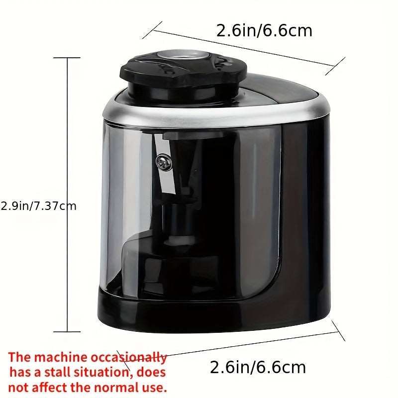 Sleek Black Design| Sleek Black Electric Pencil Sharpener with Auto-Stop Feature - Desktop Automatic Sharpening, No Battery Needed, Perfect for Office & Home Use, Office Stationery|Modern Sharpener|Easy Cleanup Sharpener