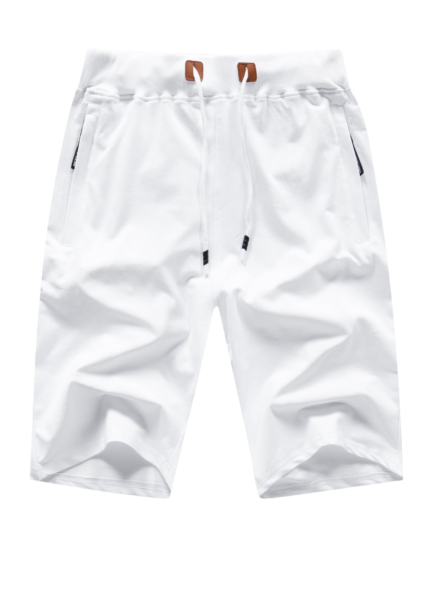 Men's Shorts Casual Classic Fit Stylish Drawstring Elastic Waist Summer Beach Shorts With Zipper Pockets Workout Sport Shorts