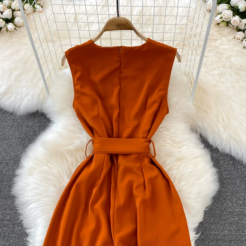 K-style V Neck High Waist Fashion Casual Drooping Wide Leg Pants