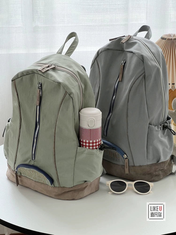 Original Japanese and Korean Style Retro Work Clothing Schoolbag Embroidery