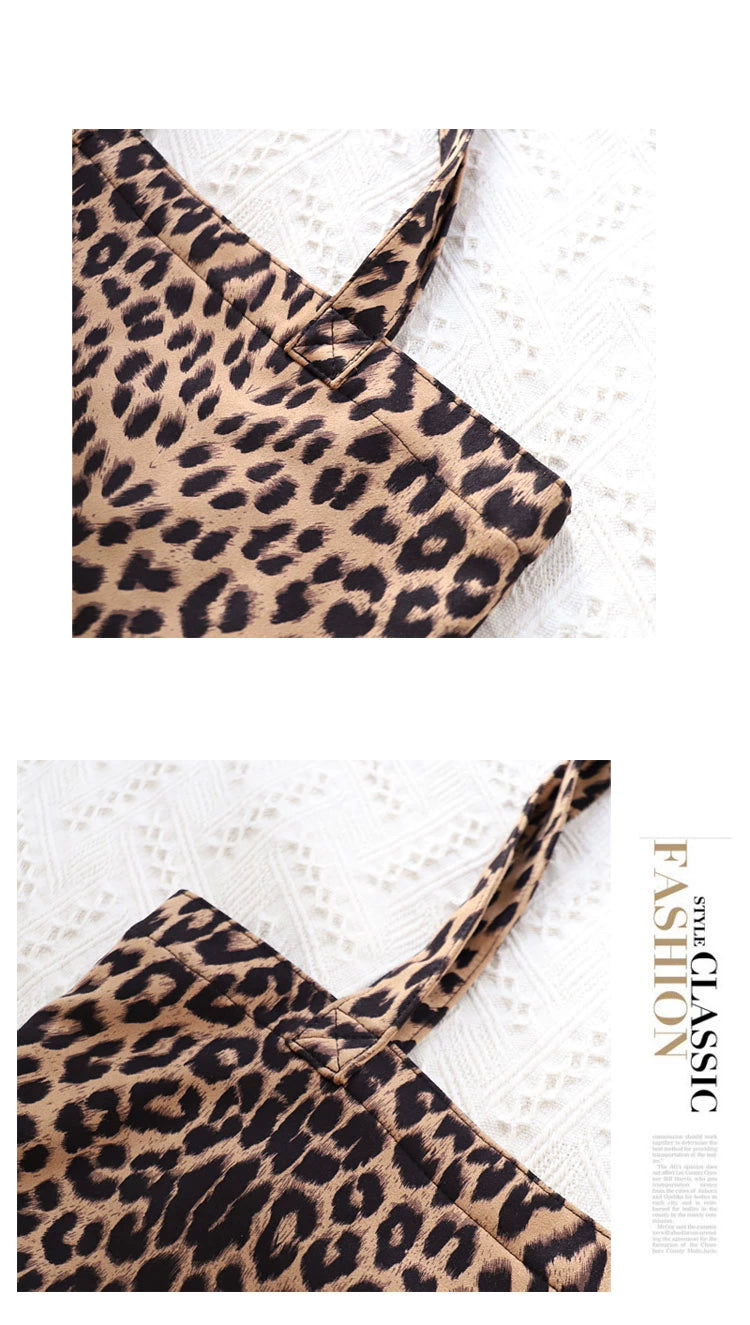 Korean-Style Flannel Versatile High Quality Leopard-Print Tote Bag