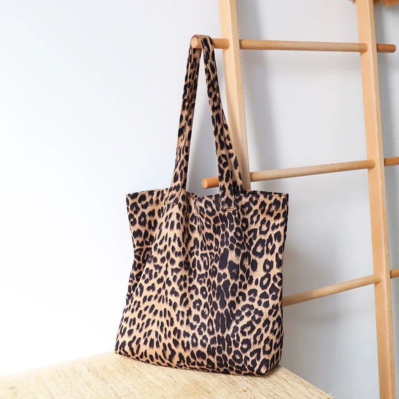 Korean-Style Flannel Versatile High Quality Leopard-Print Tote Bag