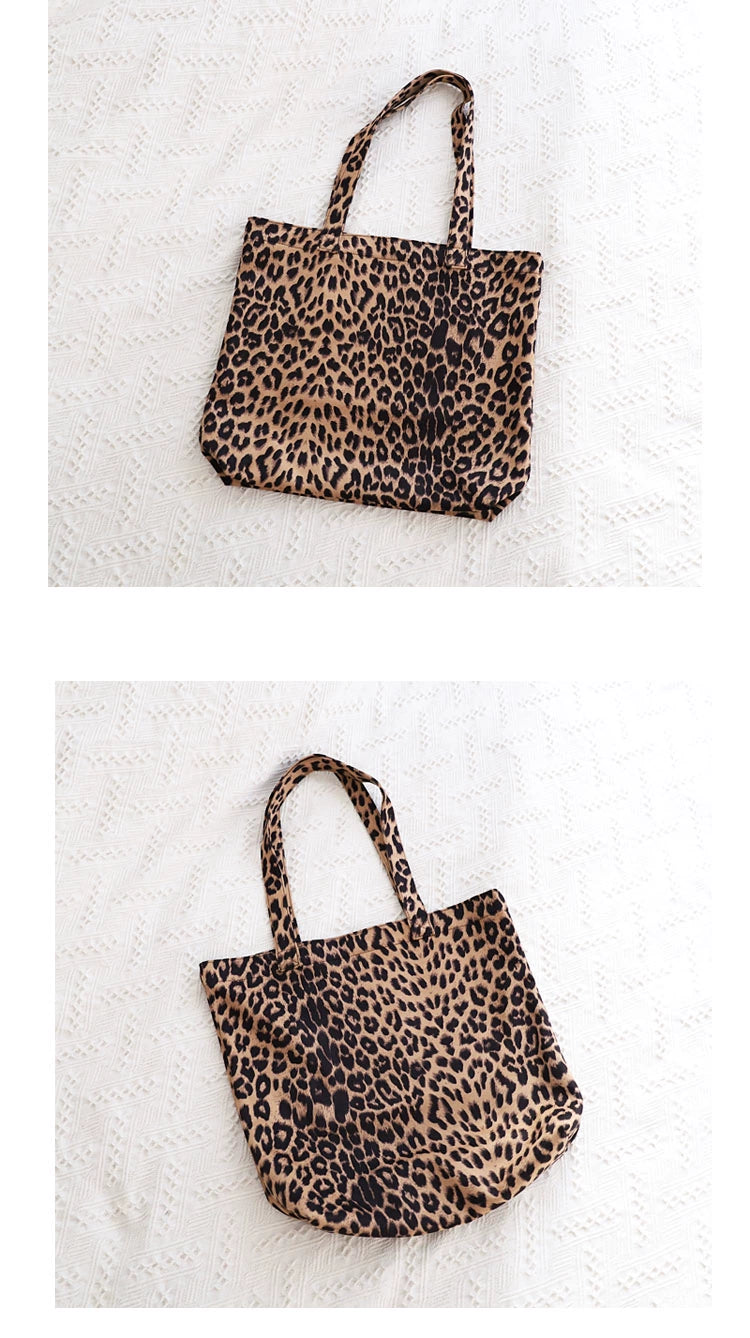 Korean-Style Flannel Versatile High Quality Leopard-Print Tote Bag