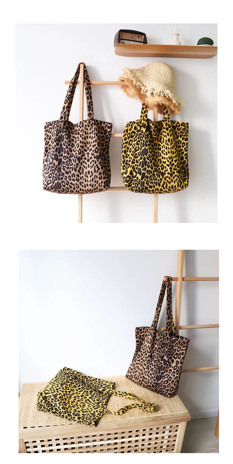 Korean-Style Flannel Versatile High Quality Leopard-Print Tote Bag