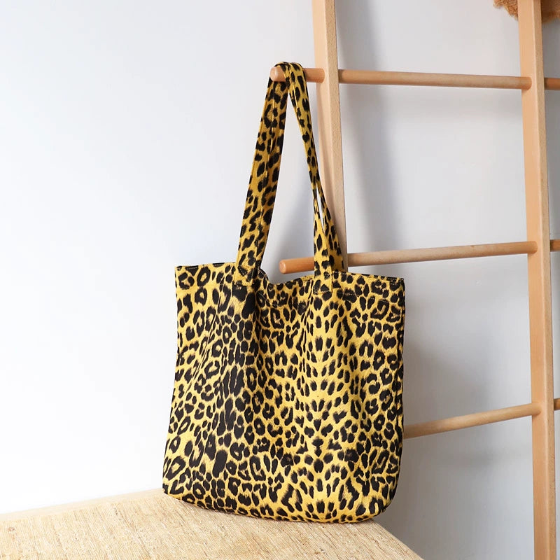 Korean-Style Flannel Versatile High Quality Leopard-Print Tote Bag