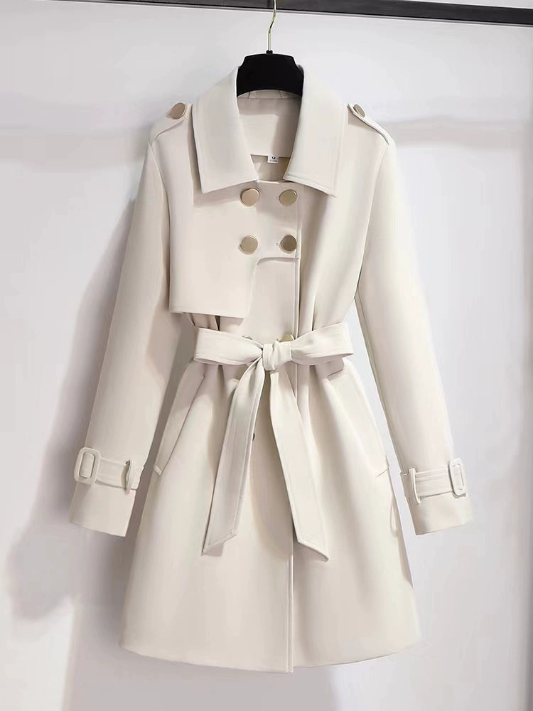 Coat Women's Autumn and Winter Mid Length Long Length This Year's Popular Windbreaker