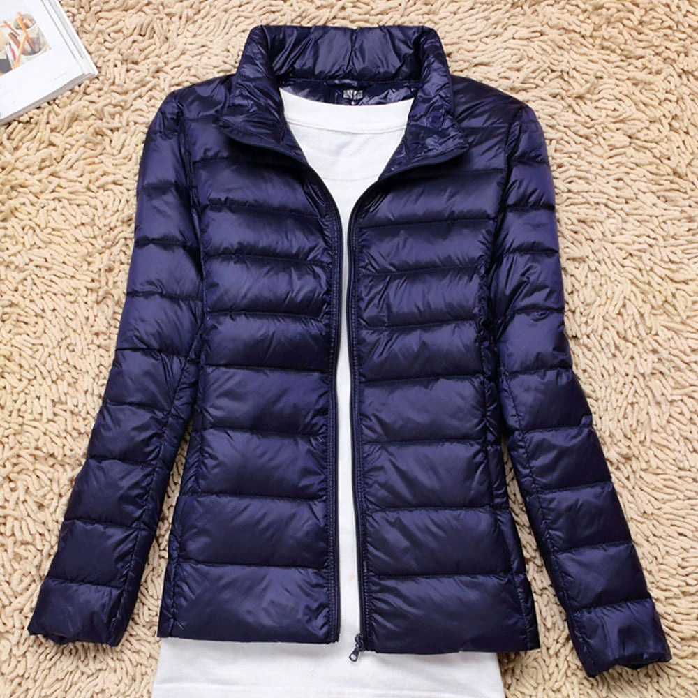 Thin Lightweight Short Type Korean-Style Stand Collar Winter Clothes down Jacket