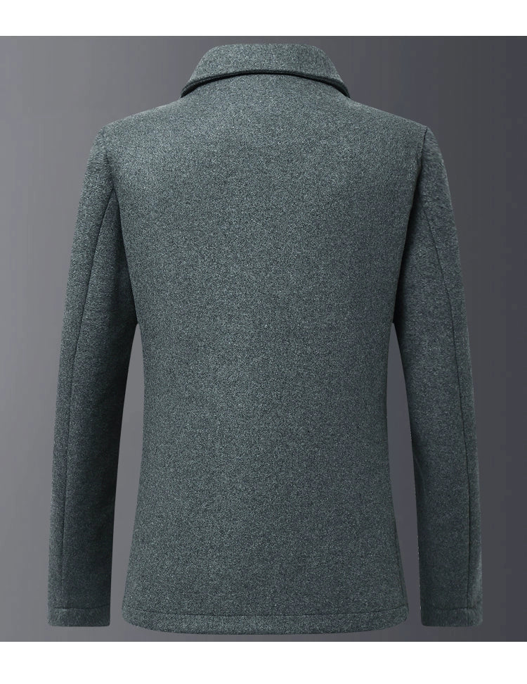 Romon Woolen Jacket Men's Spring and Autumn Lapel Business Casual Wool Jacket Clothing for Middle-Aged Dad Thin Jacket
