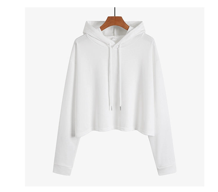 Loose Sweater Fall High Waist Hooded White