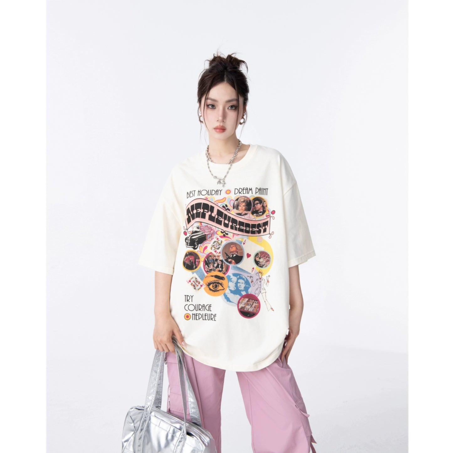 Oversize Short Sleeve Print T-shirt
