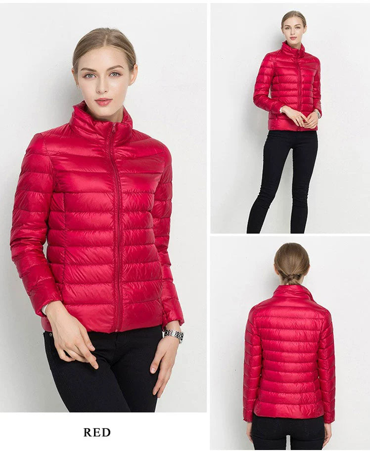 Thin Lightweight Short Type Korean-Style Stand Collar Winter Clothes down Jacket