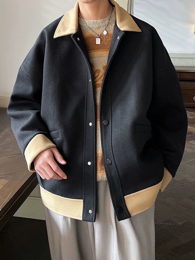 Graceful Outerwear Men's Spring and Autumn Fashion Brand Retro Young Style Men's Fashion Handsome High Sense American Woolen Jacket