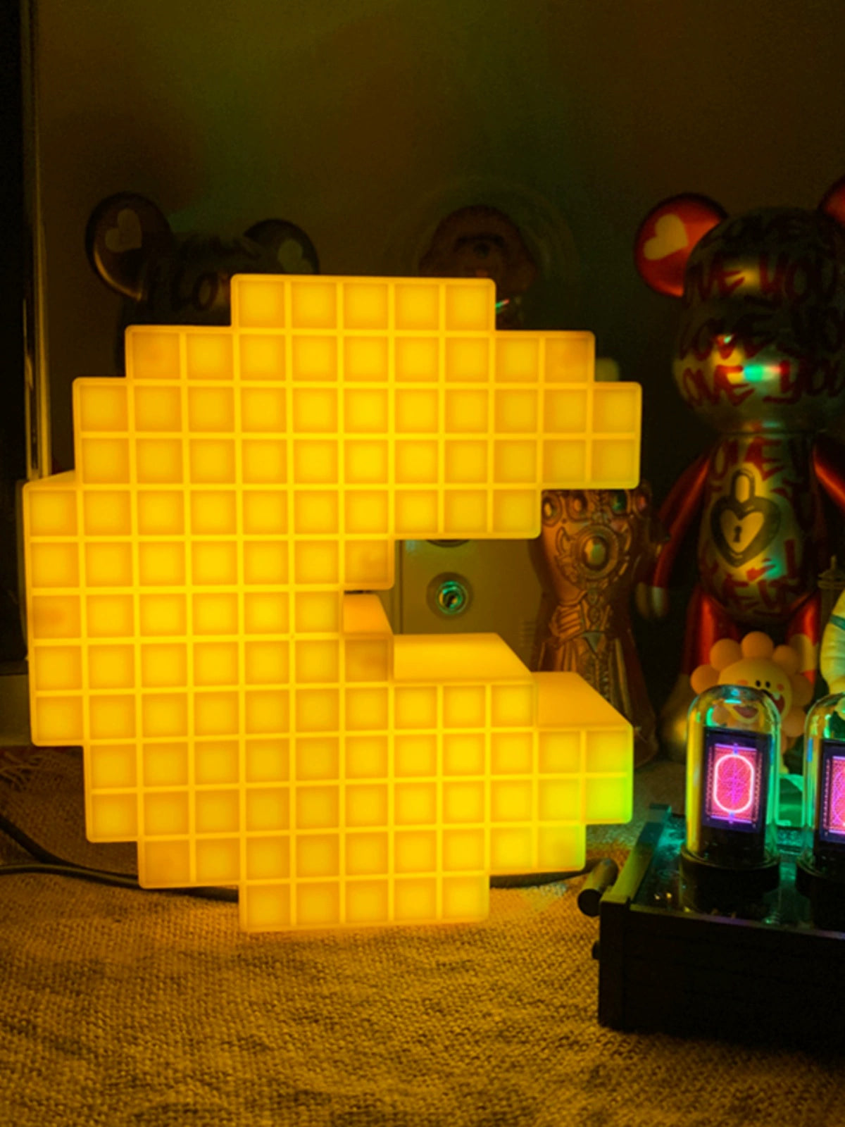 Creative Press Led Question Mark Sound Desk Lamp Charging Small Night Lamp Bricks Desktop Lamp Bedside Lamp Gift