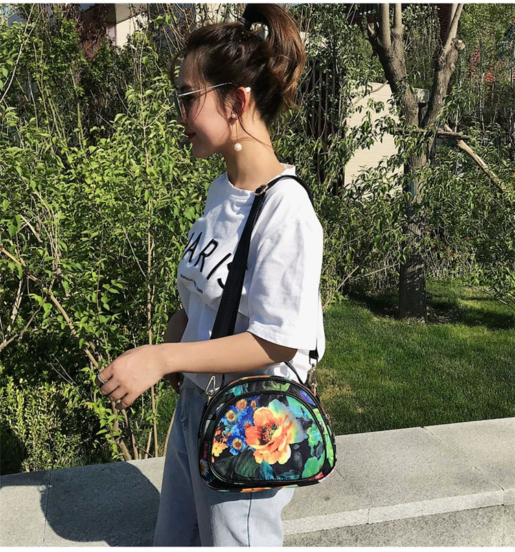 Online Influencer Fashion Printed Oxford Cloth Woman's Single Shoulder Bag