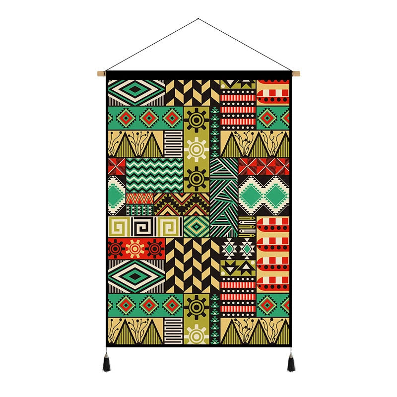 Chinese-Style Ethnic Pattern Fabric Corridor Aisle Tapestry