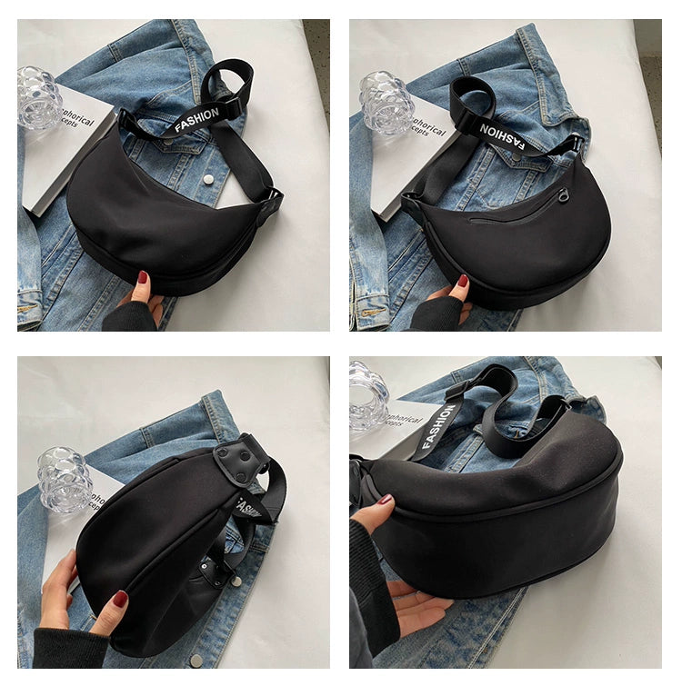This Year's Popular Canvas Small Bag 2024 New Arrival Women's Bag Fancy Western Style All-Matching Messenger Bag Shoulder Dumpling Bag