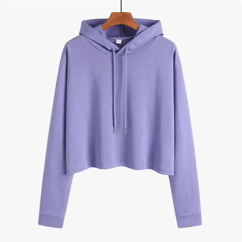 Loose Sweater Fall High Waist Hooded White