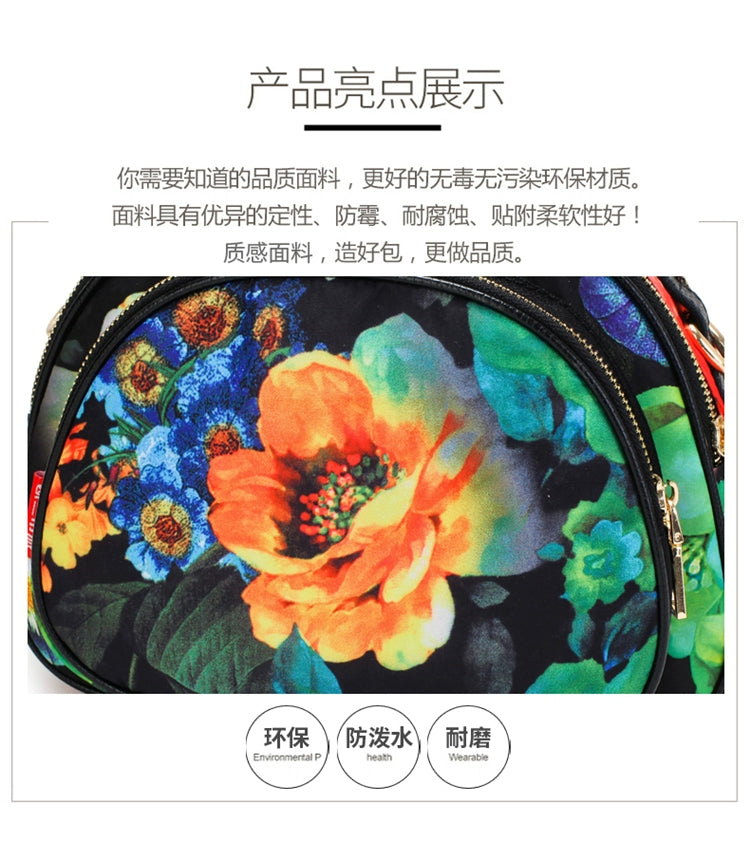 Online Influencer Fashion Printed Oxford Cloth Woman's Single Shoulder Bag