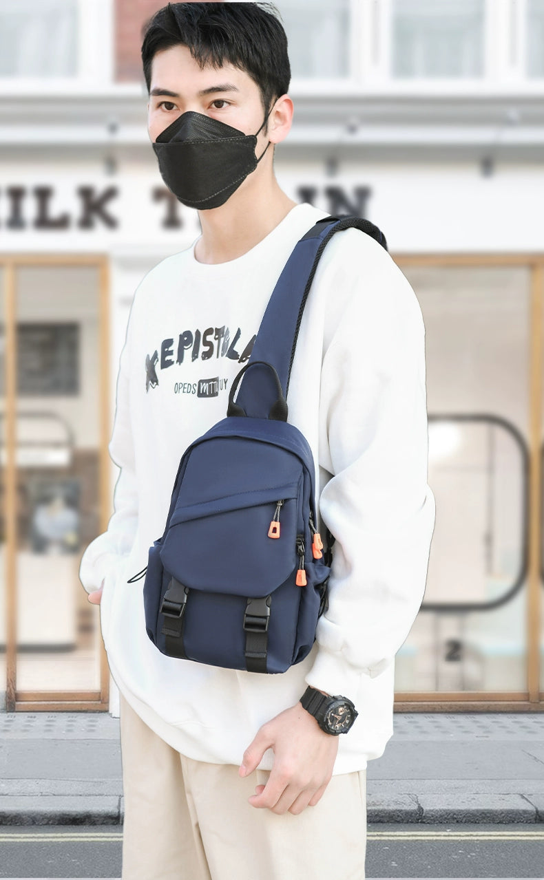 New Chest Bag Men's Casual Sports Backpack Fashion Trendy Multi-Functional Satchel Men's and Women's Neutral Trendy Small Backpack Tide