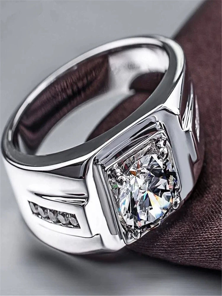 National Inspection Certificate Moissanite Domineering Wedding Couple Diamond Ring