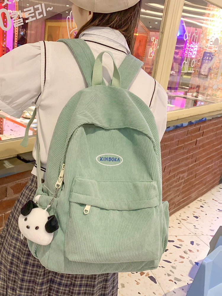Good-looking Sweet Fresh Corduroy Women's Backpack