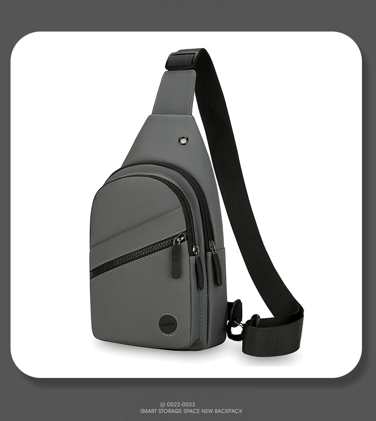 Men Casual Canvas Shoulder Black Chest Pack