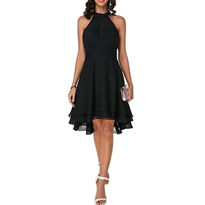 Sexy Ruffles Sleeveless Chiffon Dress