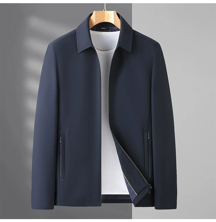 Romon Woolen Jacket Men's Spring and Autumn Lapel Business Casual Wool Jacket Clothing for Middle-Aged Dad Thin Jacket