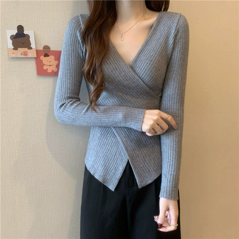 Cross V-neck This Year's Popular Spring and Autumn Sweater Knitwear