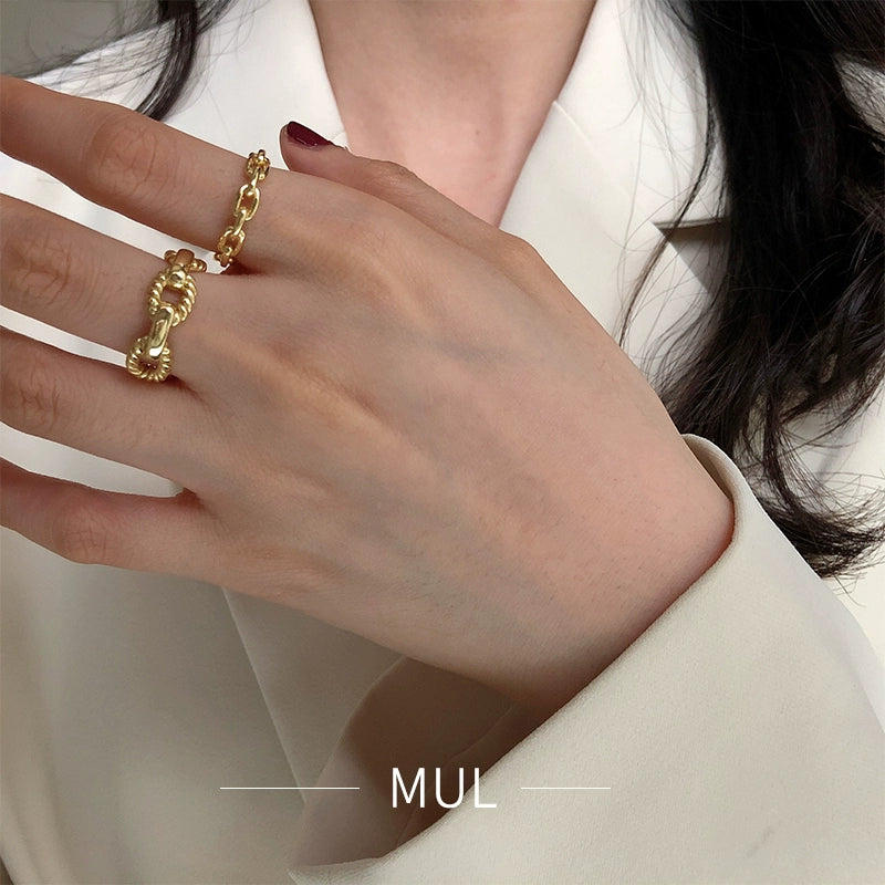 Accessible Luxury Sterling Silver Fancy Ins Little Finger Ring Women's Chain