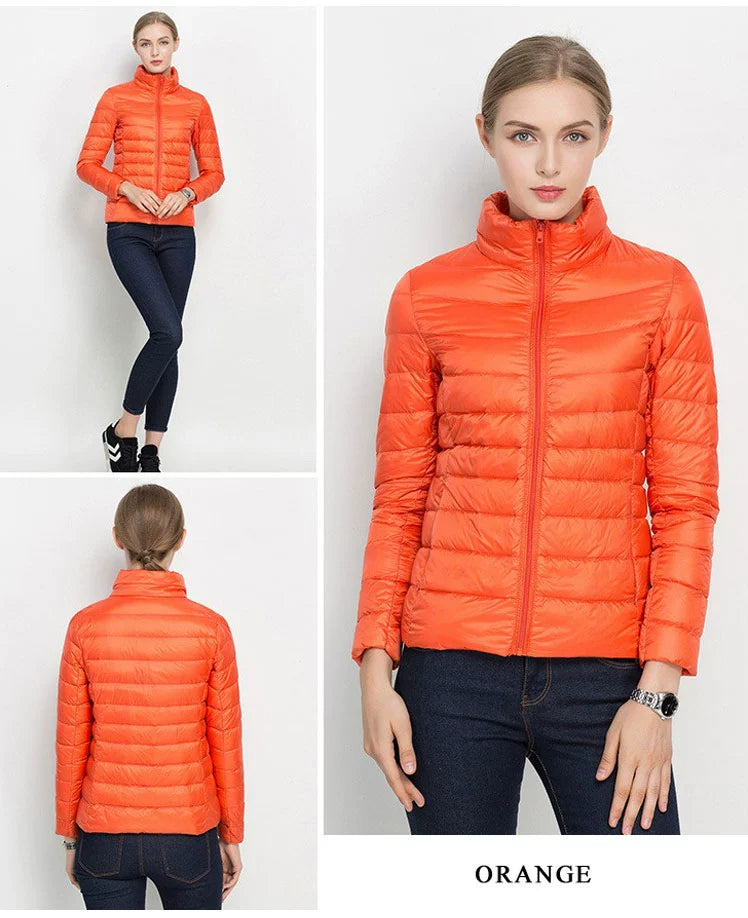 Thin Lightweight Short Type Korean-Style Stand Collar Winter Clothes down Jacket