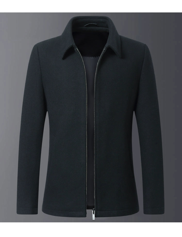 Romon Woolen Jacket Men's Spring and Autumn Lapel Business Casual Wool Jacket Clothing for Middle-Aged Dad Thin Jacket