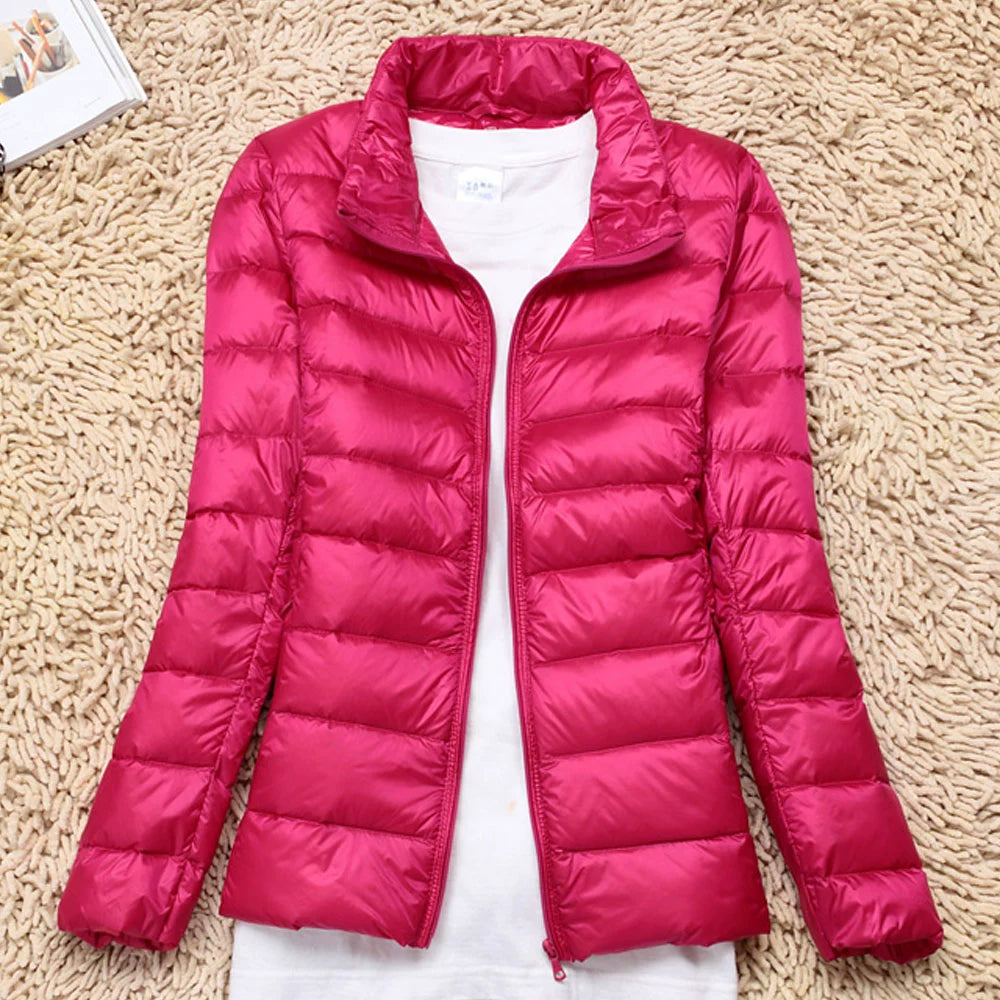 Thin Lightweight Short Type Korean-Style Stand Collar Winter Clothes down Jacket