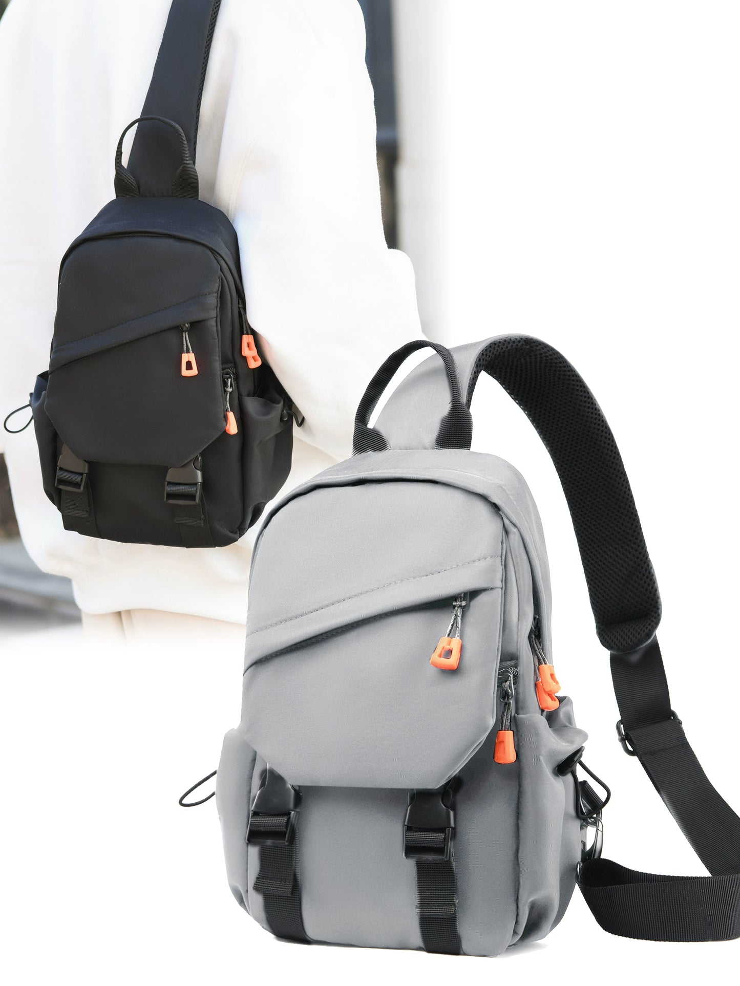 New Chest Bag Men's Casual Sports Backpack Fashion Trendy Multi-Functional Satchel Men's and Women's Neutral Trendy Small Backpack Tide
