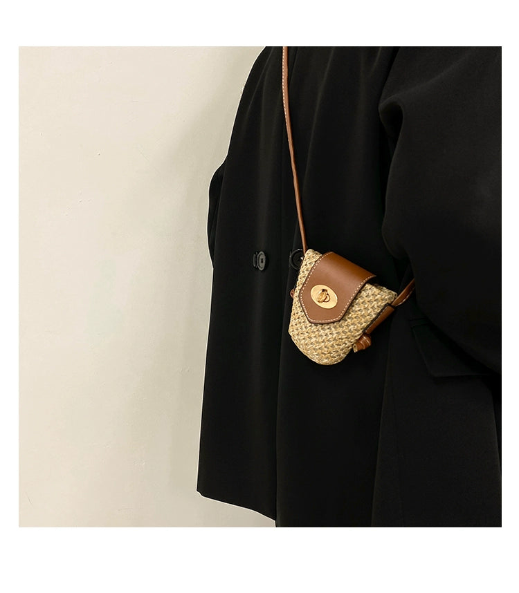 Summer Mini Woven Small Bag Shoulder Beach Travel