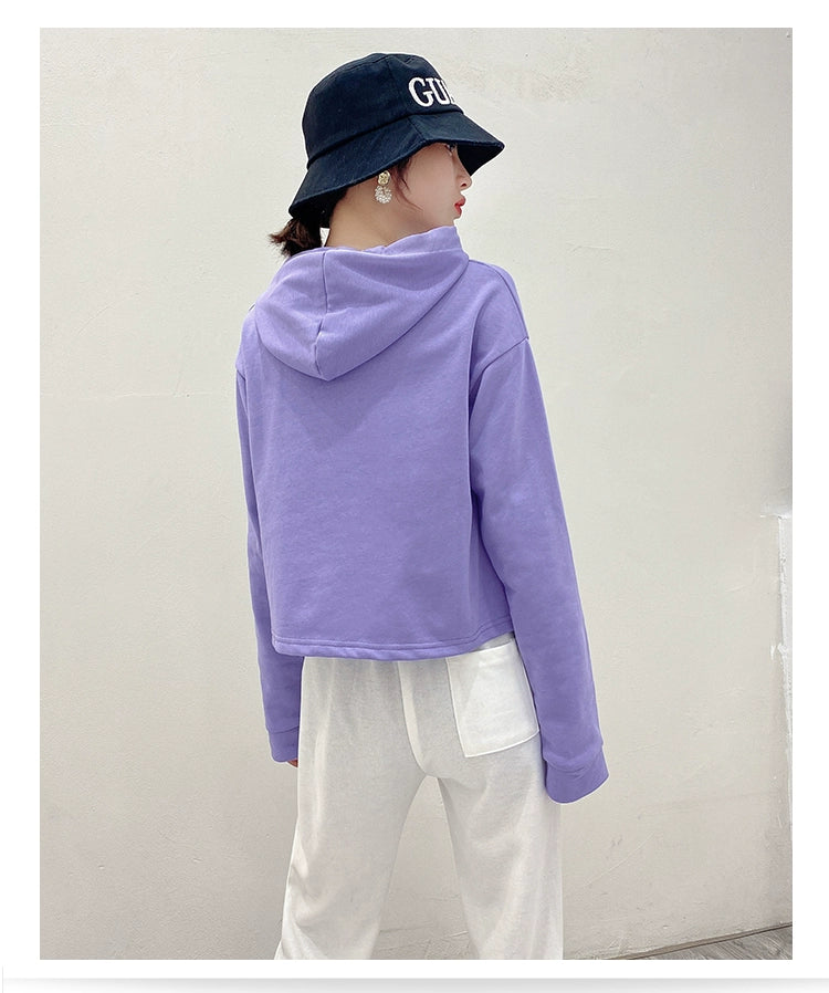 Loose Sweater Fall High Waist Hooded White