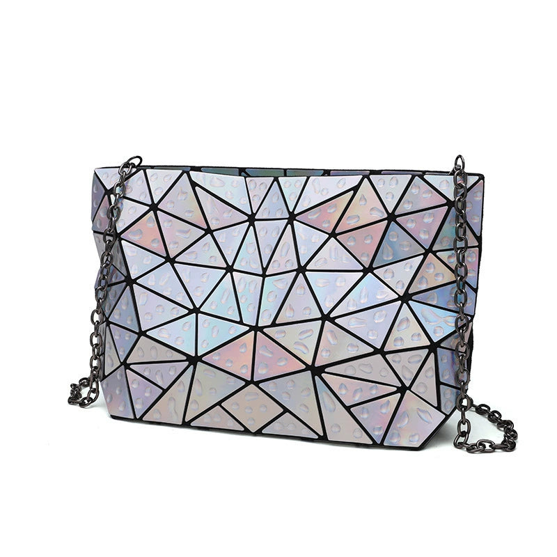 Diamond Pattern Sequins Water Drop Shoulder Bag Casual Laser Chain