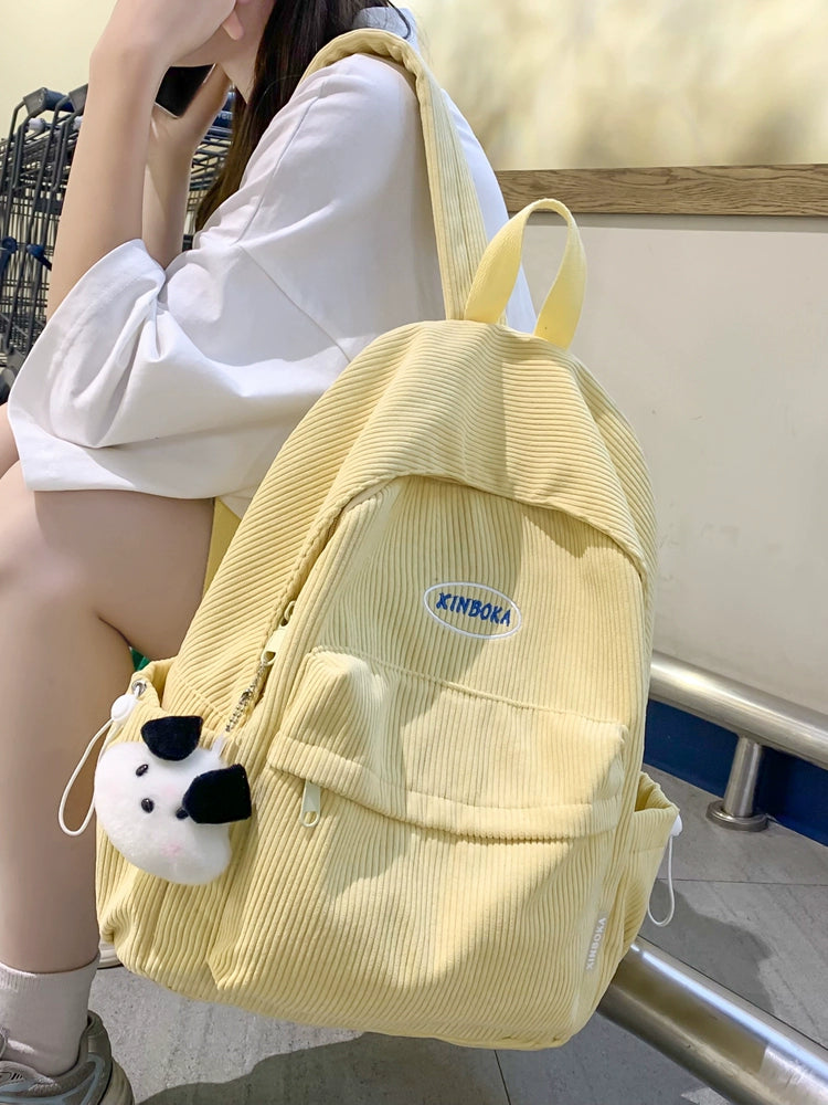 Good-looking Sweet Fresh Corduroy Women's Backpack